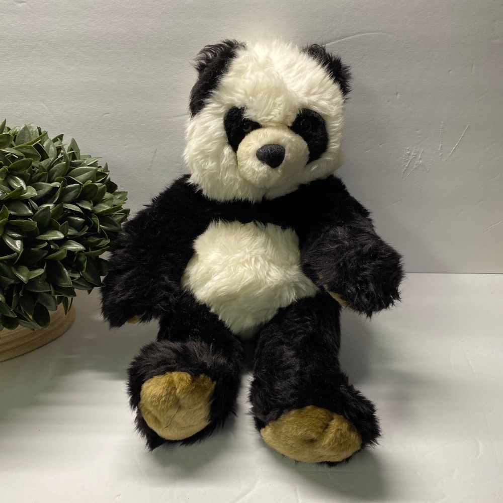 Build A Bear Panda Bear Plush Stuffed Animal Toy Black White 15 Inch